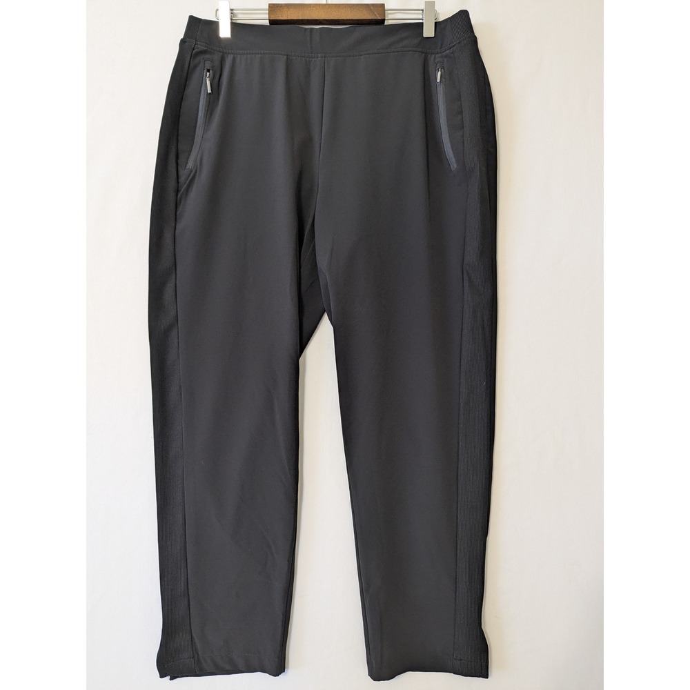 Chico's Zenergy Pants Womens 2R 12 Black Athleisure‎ Stretch Zip Pocket Straight